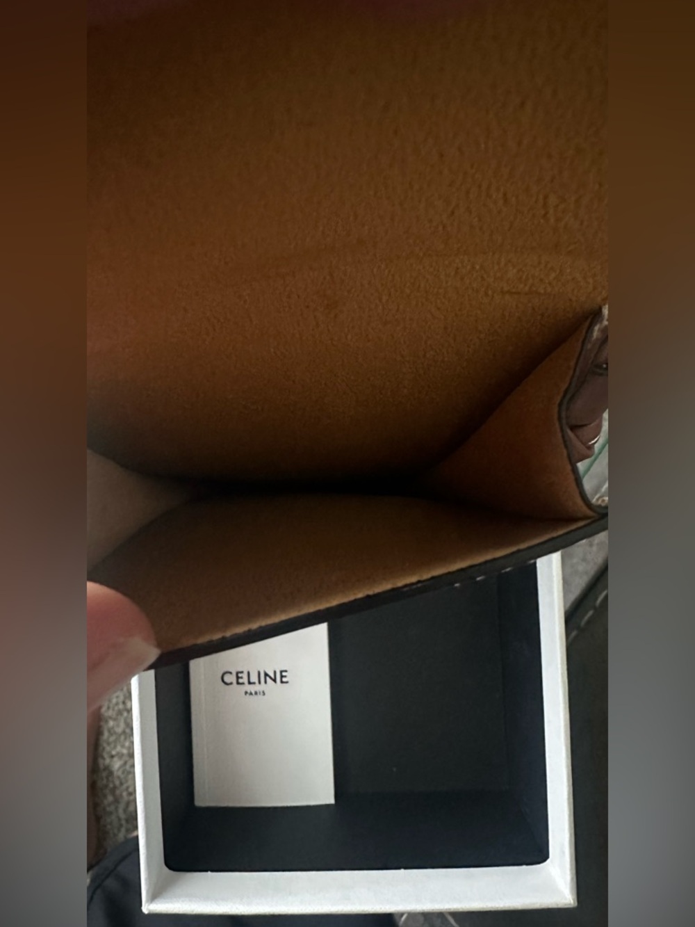 Celine Brown Leather Phone Sunglass Case Pouch Crossbody Strap W/ Box Limited Ed - Picture 4 of 4